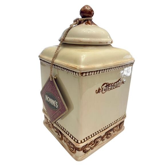 Ceramic NONNI'S BISCOTTI Ceramic Cookie Jar 12" - Picture 2 of 3